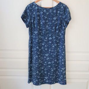Vintage Liz Claiborne Lizwear Women's Blue Island Tencel Shift Dress Size 12